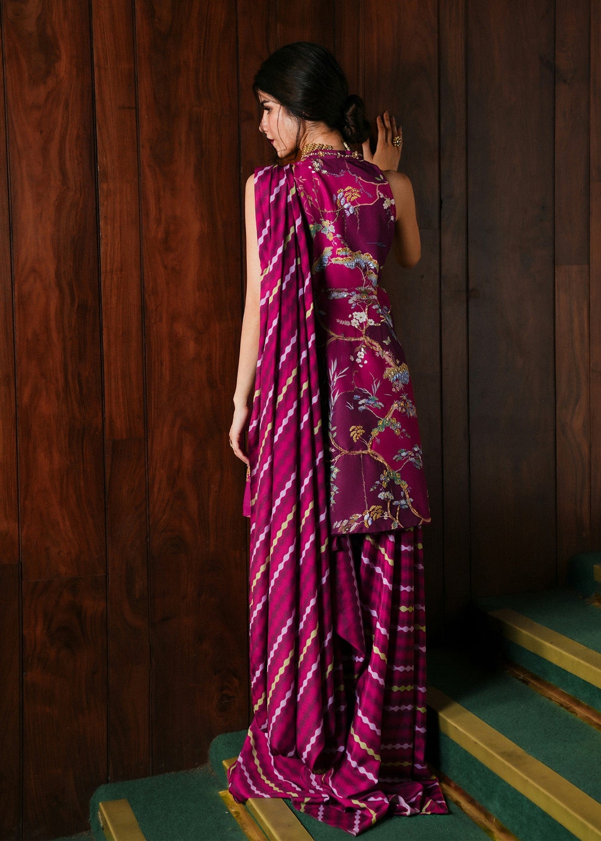 Dilruba Plum Saree Set