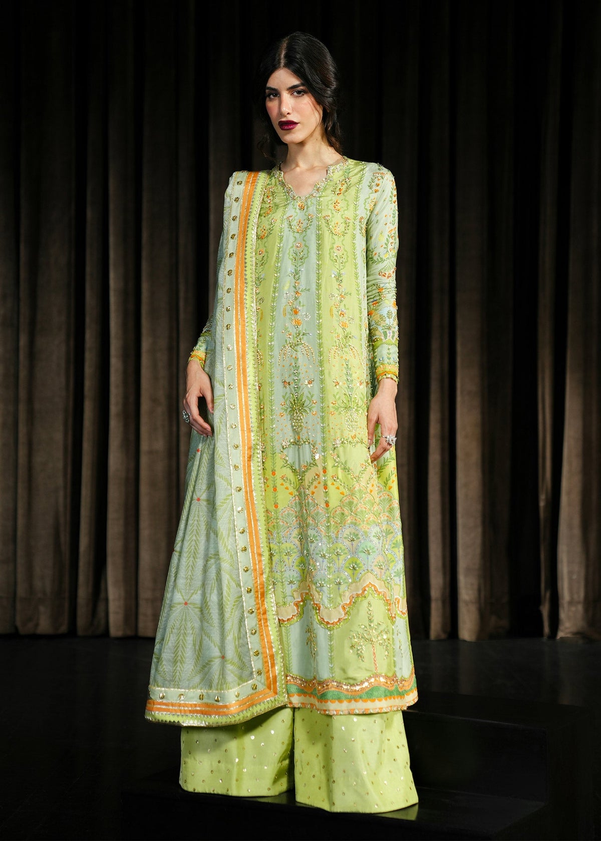 Rangralli Lime 3 Piece Tussal Silk