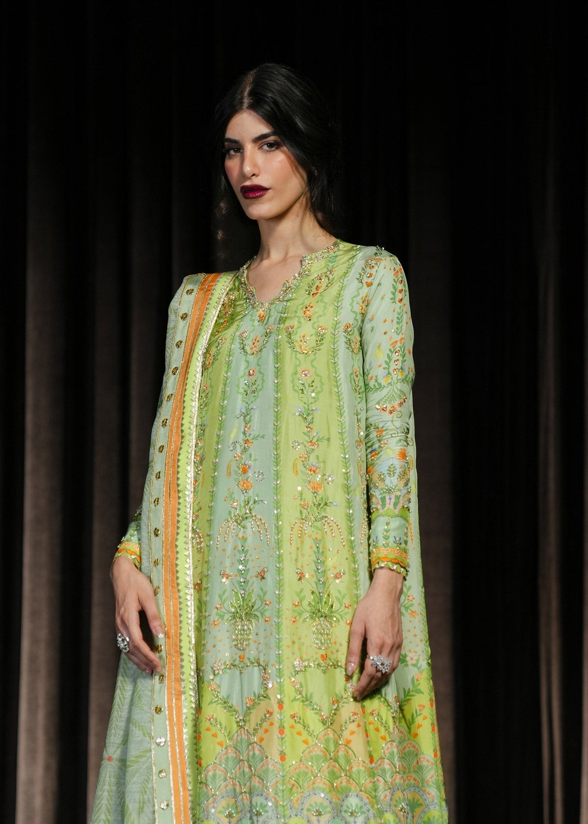 Rangralli Lime 3 Piece Tussal Silk