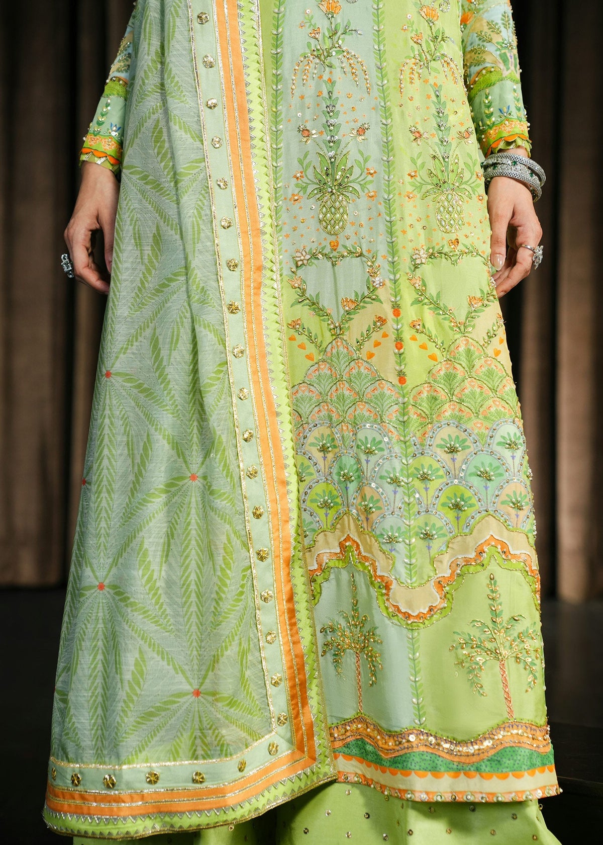 Rangralli Lime 3 Piece Tussal Silk