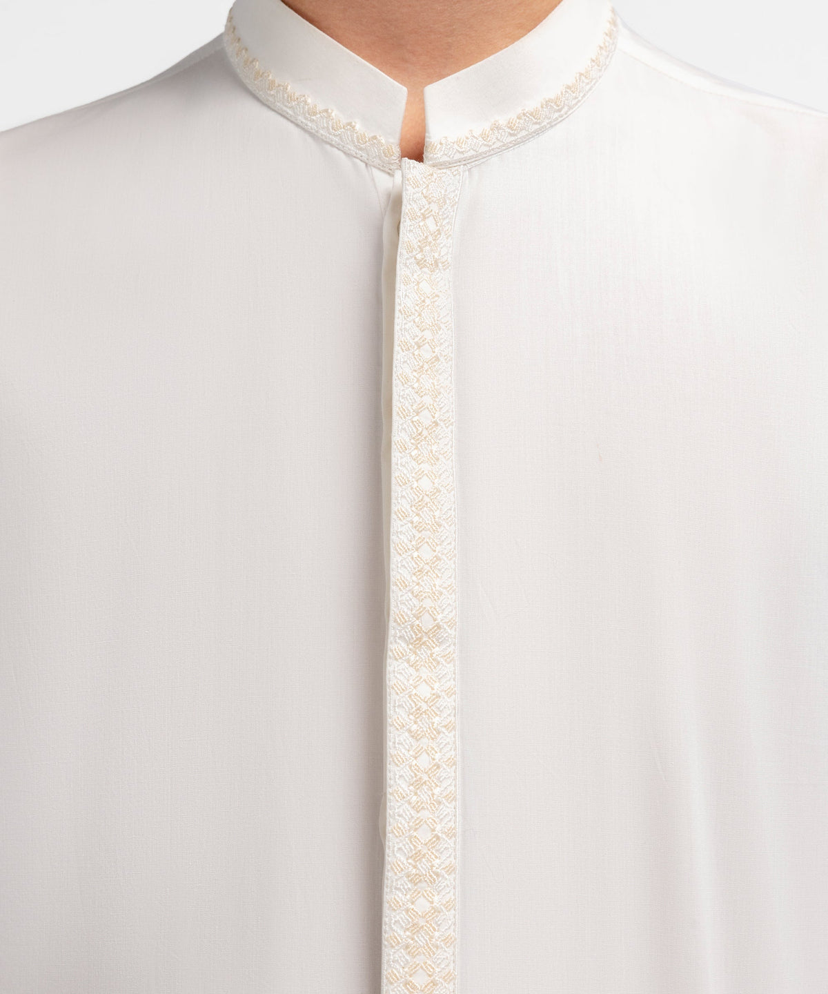 Off White Semi-Formal Cotton Kurta