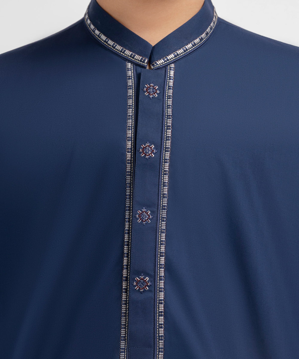 Navy Blue Formal Cotton Kurta