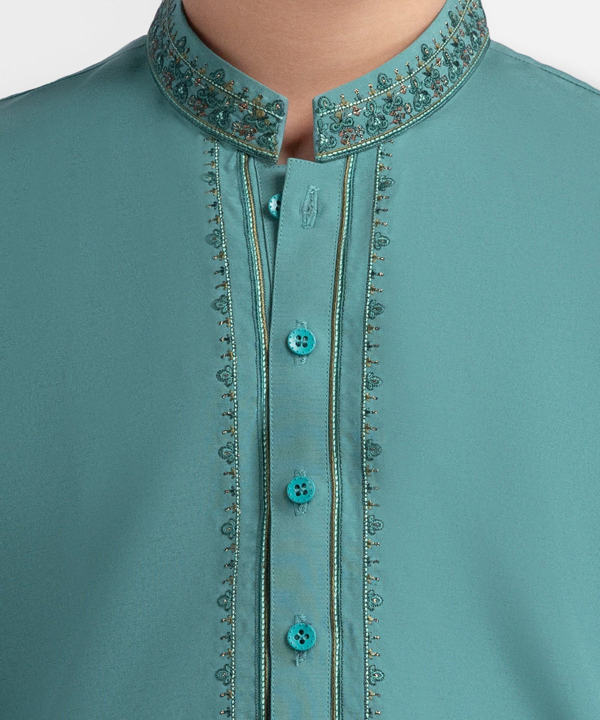 Turquoise Semi-Formal Kameez Shalwar