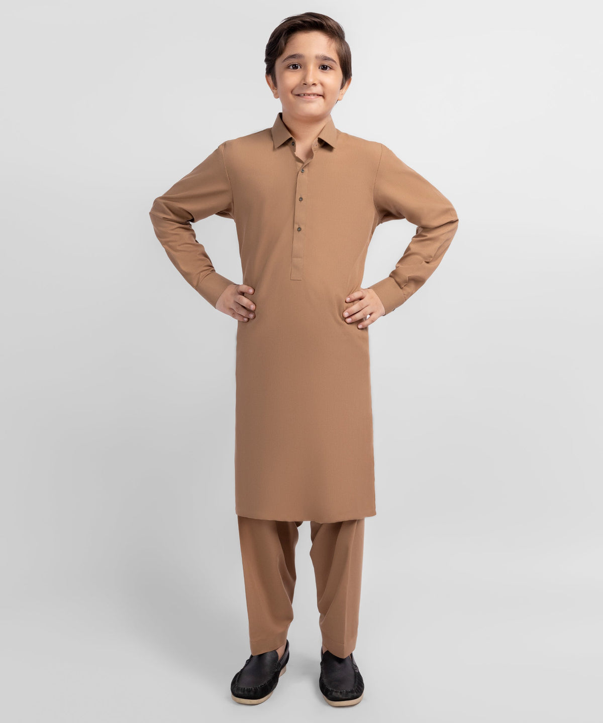 Brown Casual Kameez Shalwar
