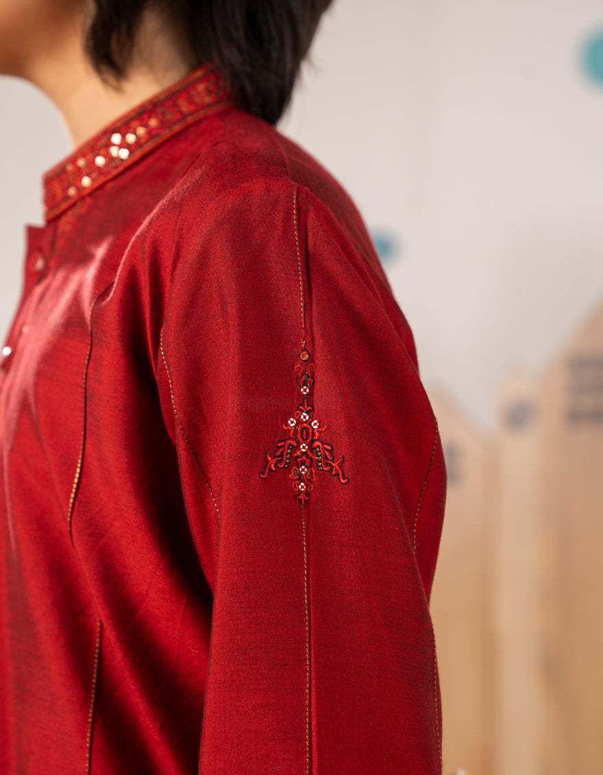 Red Boys Formal Kurta