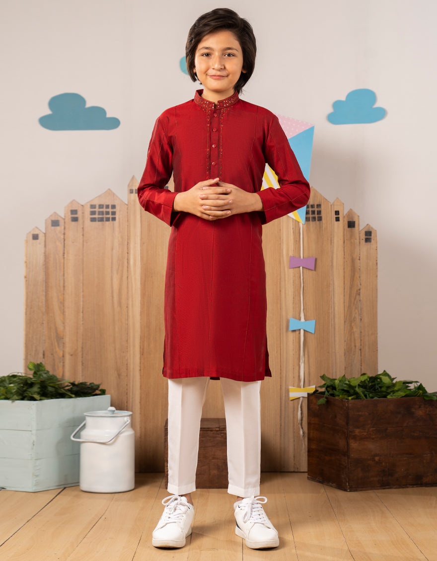 Red Boys Formal Kurta