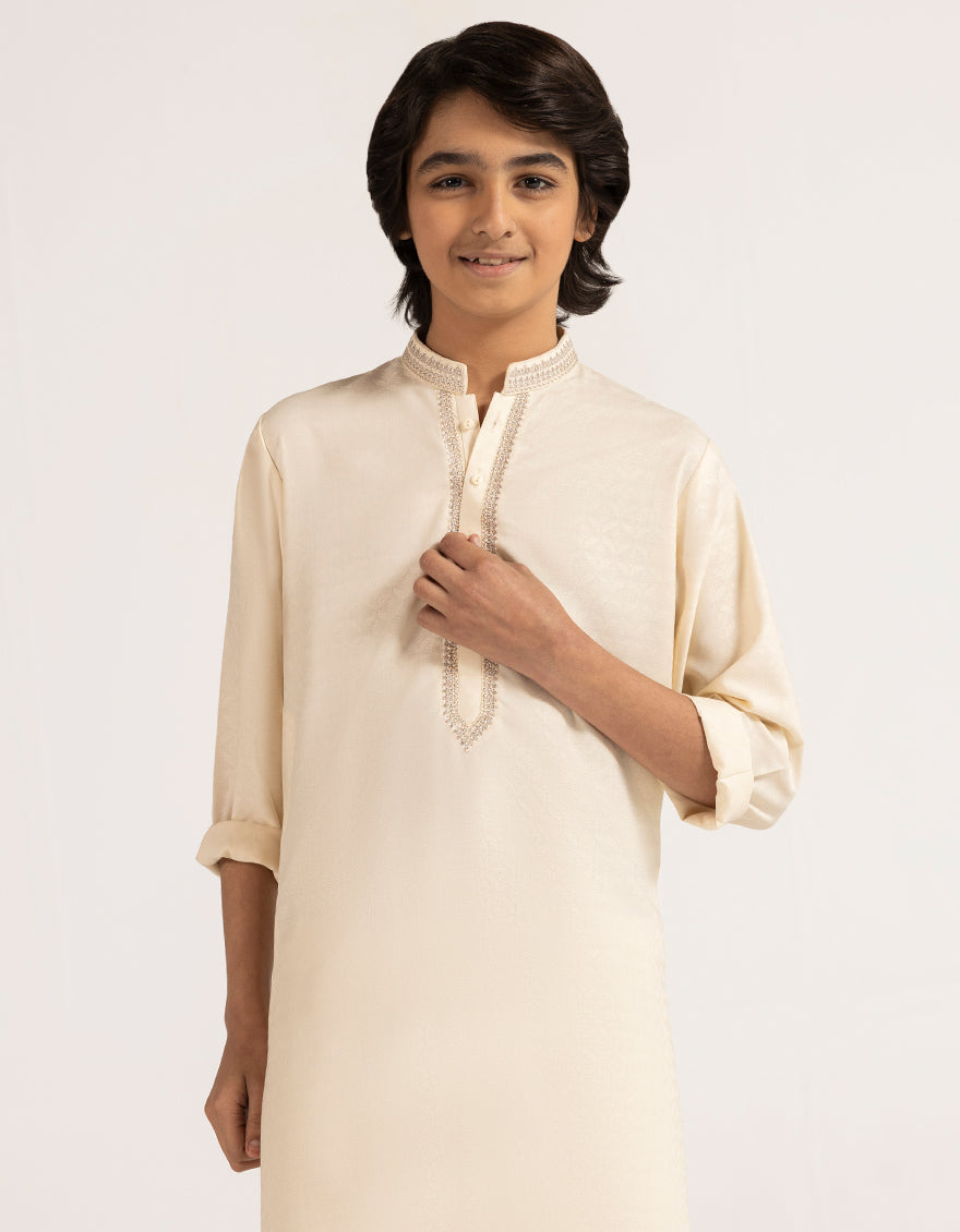 Cream Boys Formal Kurta