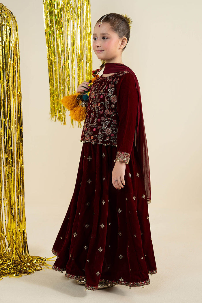3 Piece Embroidered Velvet Suit