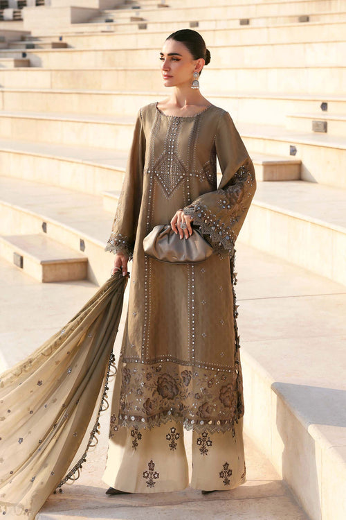 3 Piece Unstitched Embroidered Jacquard Lawn Suit-D-2602-A