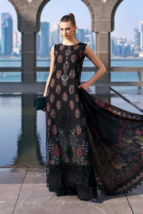 3 Piece Unstitched Embroidered Jacquard Lawn Suit-D-2605-B