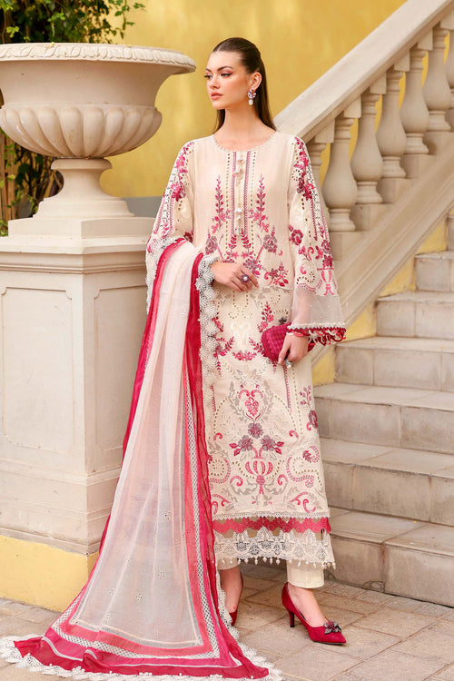 3 Piece Unstitched Embroidered Jacquard Lawn Suit-D-2609-A