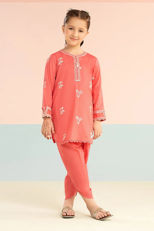 2 Piece Embroidered Dobby Lawn Suit MKD-EF26-01-Pink