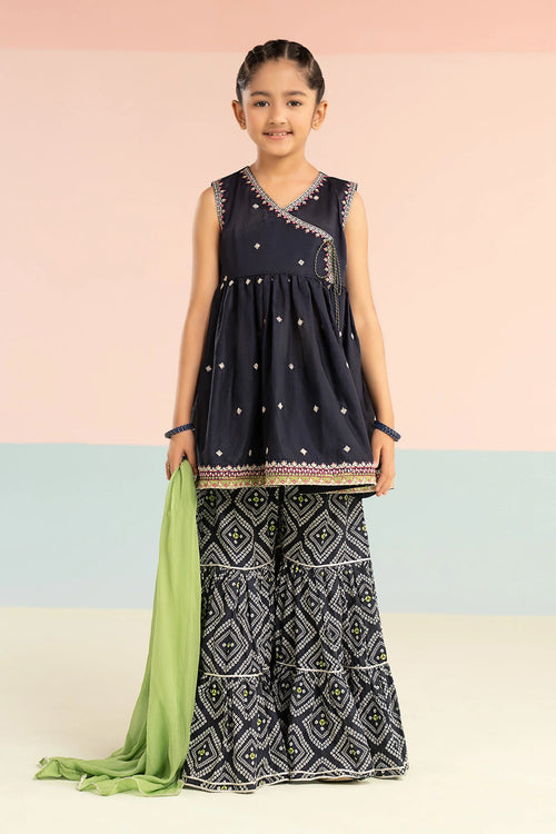 3 Piece Embroidered Lawn Suit-MKD-EF26-19-Dull Blue