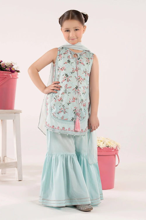 3 Piece Embroidered Lawn Suit-MKD-EF26-28-Aqua