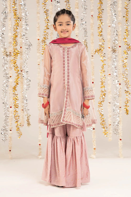 3 Piece Embroidered Zari Net Suit-MKS-EF26-24-Lilac