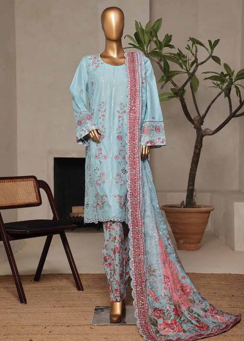 NSM-048-DEMB- 3 Piece Luxury Embroidered Stitched Suit