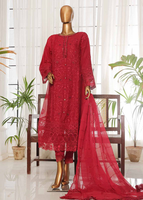 OMSC-008 F- 3 Piece Chiffon Stitched Suit