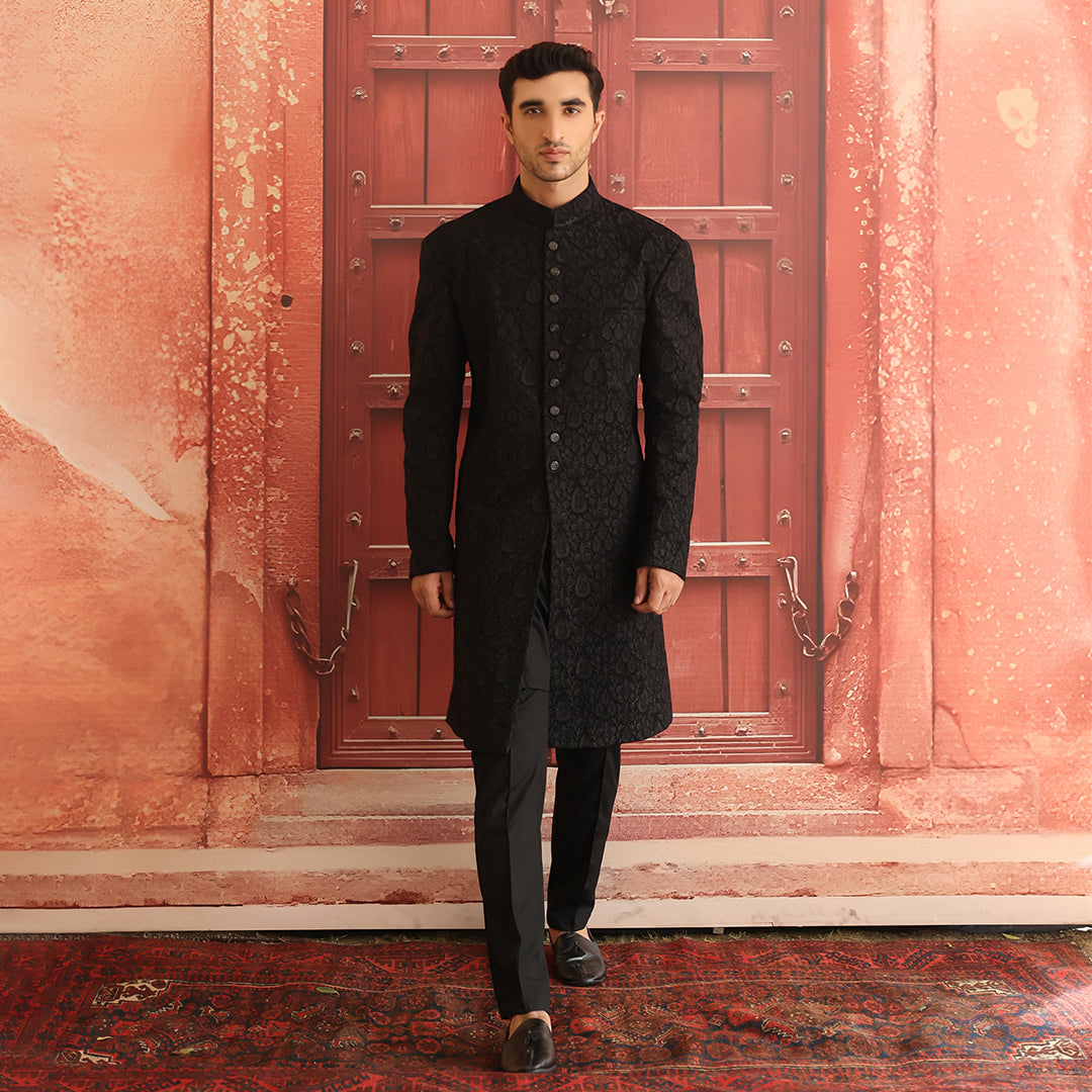 Premium Georgette Tap Shoe Embroidered Sherwani