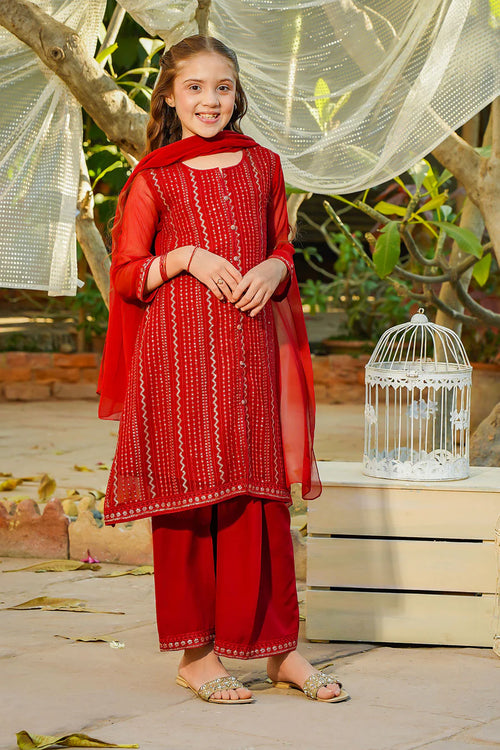 Chiffon Embroidered 3 Pc Suit