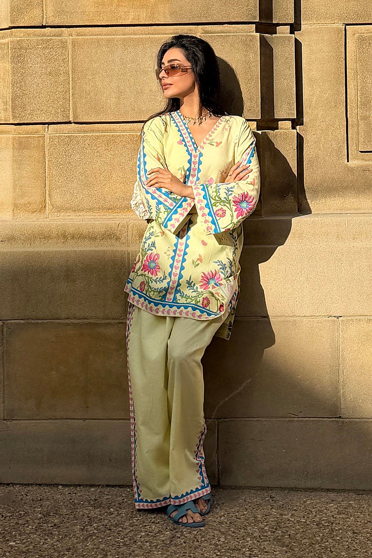 Lime Printed Dobby Shirt + Shalwar