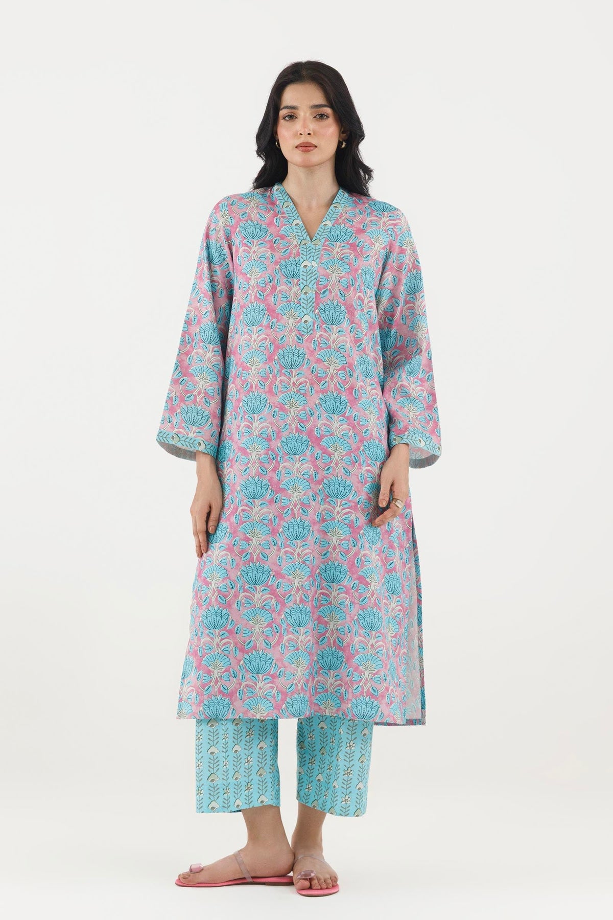 Multi Printed Fancy Dobby Shirt + Culotte