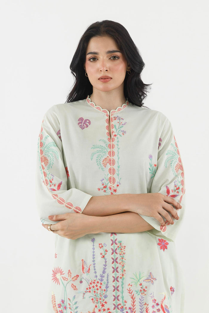 Mint Embroidered Lawn Shirt + Shalwar