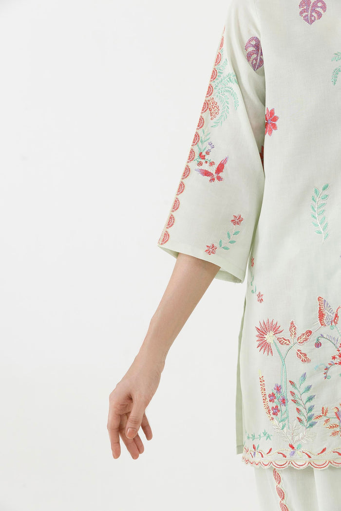Mint Embroidered Lawn Shirt + Shalwar