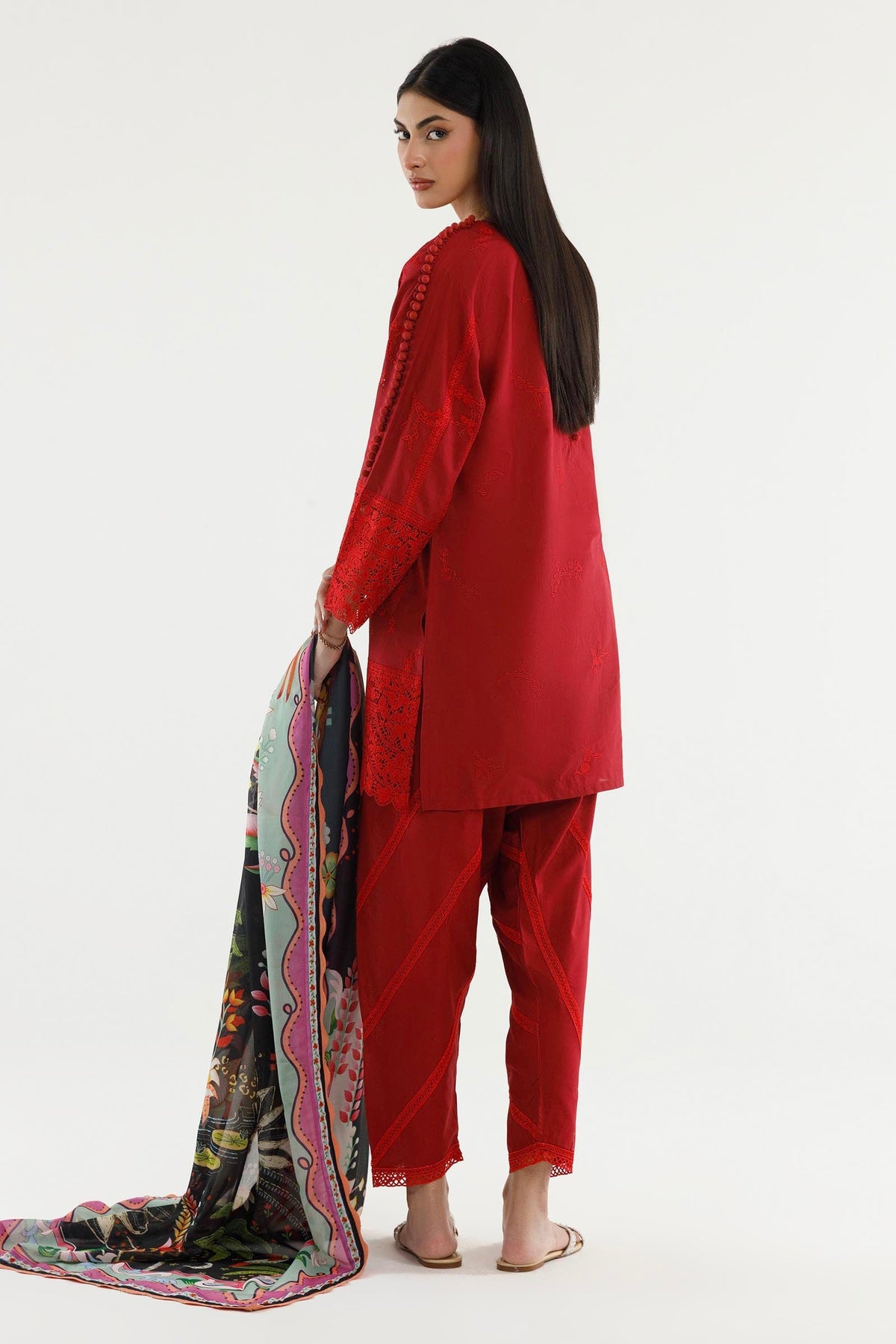 Maroon Embroidered Lawn Suit