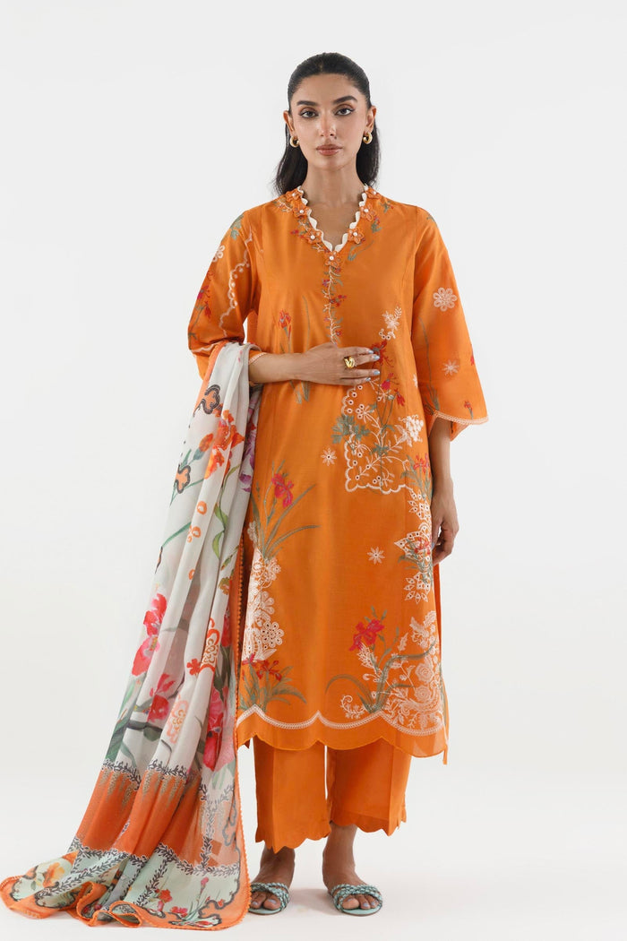 Multi Embroidered Muzlin Lawn Suit