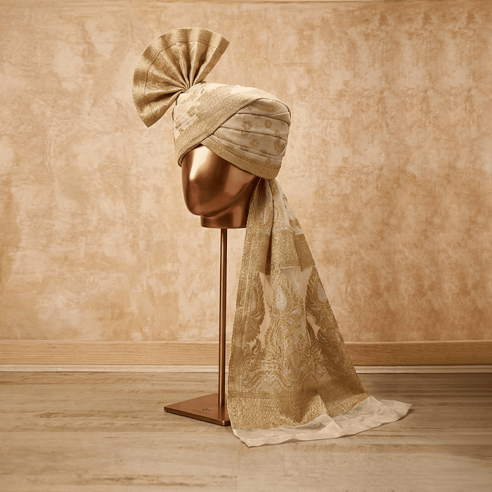 Traditional Organza Light Gold Turban