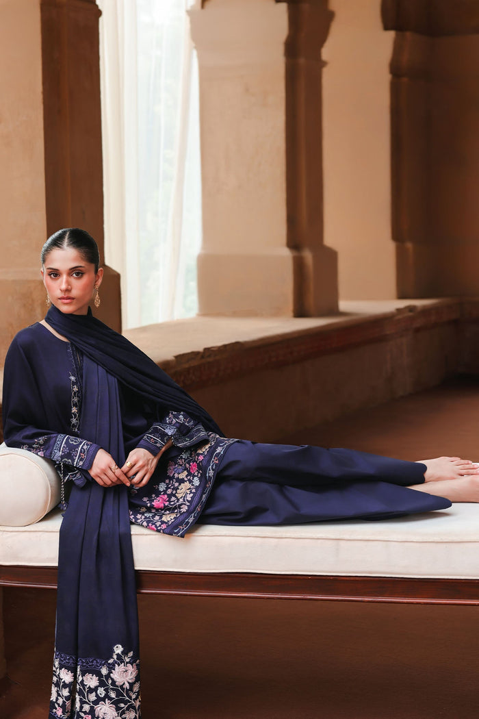 Indigo Loom 3 Piece Satin Printed Suit