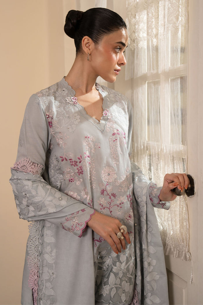 Floral Symphony 3 Piece Embroidered Suit
