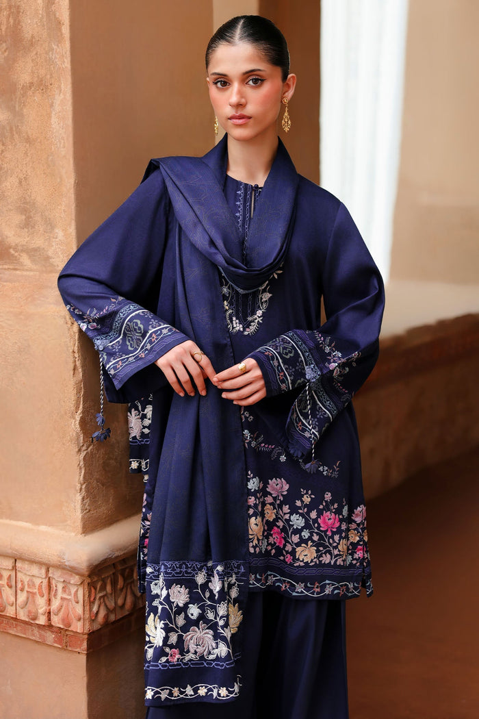 Indigo Loom 3 Piece Satin Printed Suit