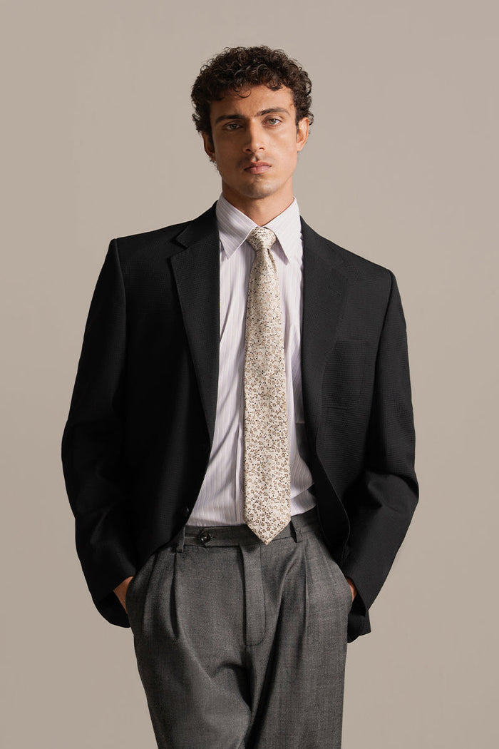 Textured Onyx Grey Blazer