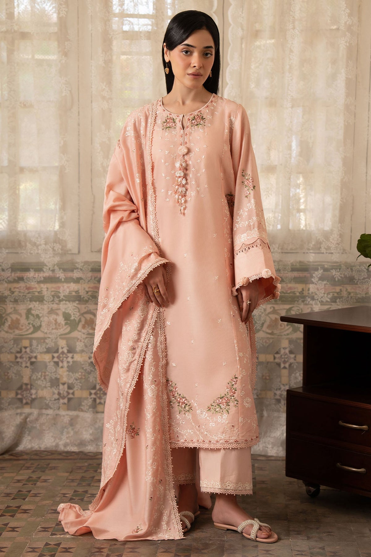 Petal Muse 3 Piece Embroidered Suit