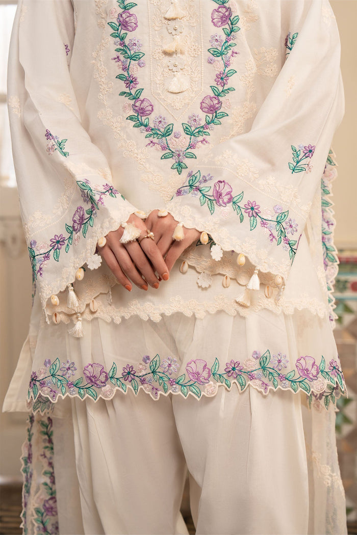 Ivory Fleur 3 Piece Embroidered Suit