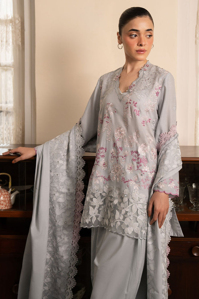 Floral Symphony 3 Piece Embroidered Suit