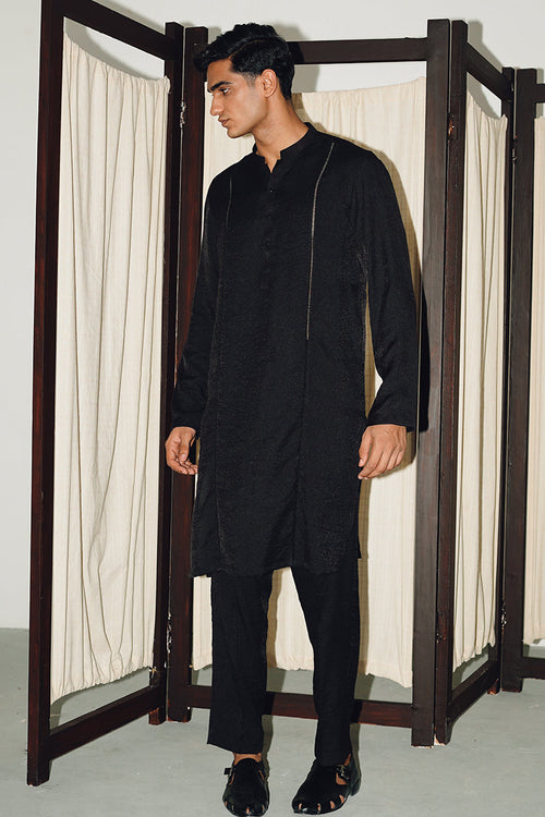 Black Georette Kurta Pajama