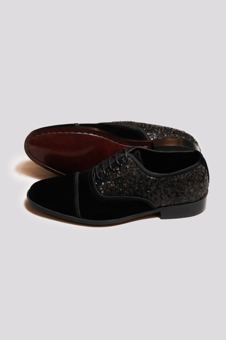 Black Velvet Sequence Shoes