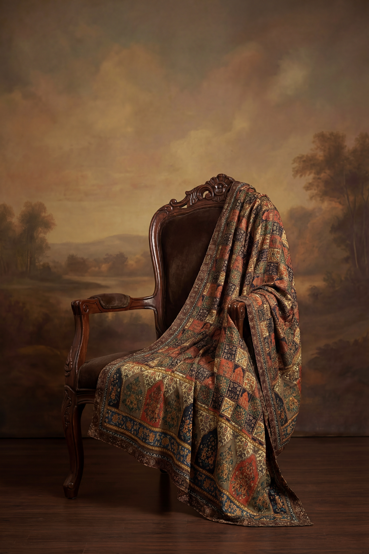 Architectural Motifs Velvet Shawl