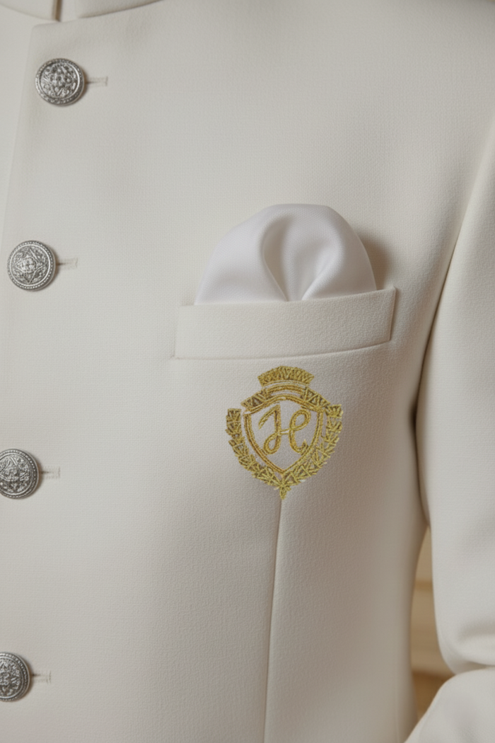Royal White Prince Coat with Kurta/Pajama