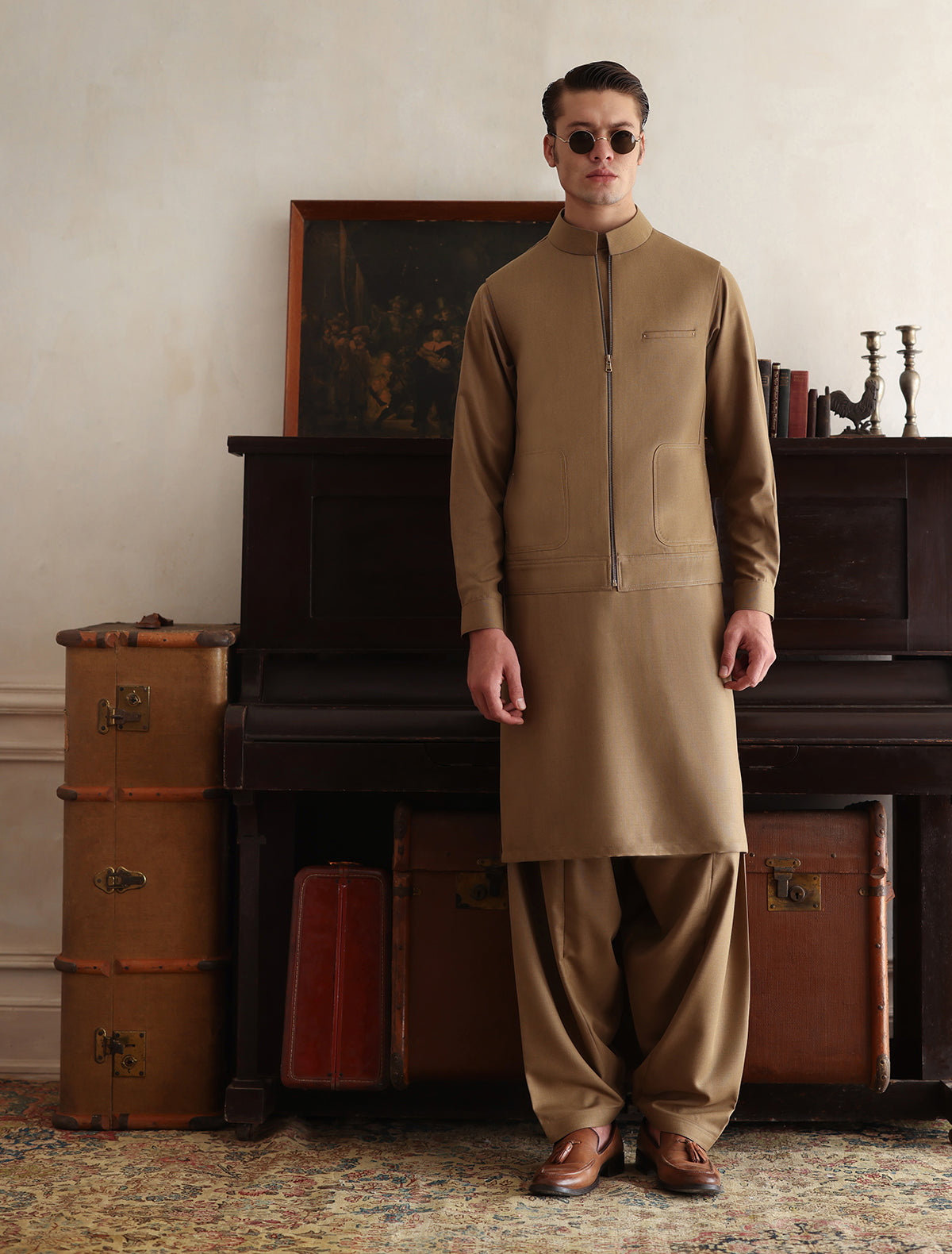 Beige Designer Waistcoat