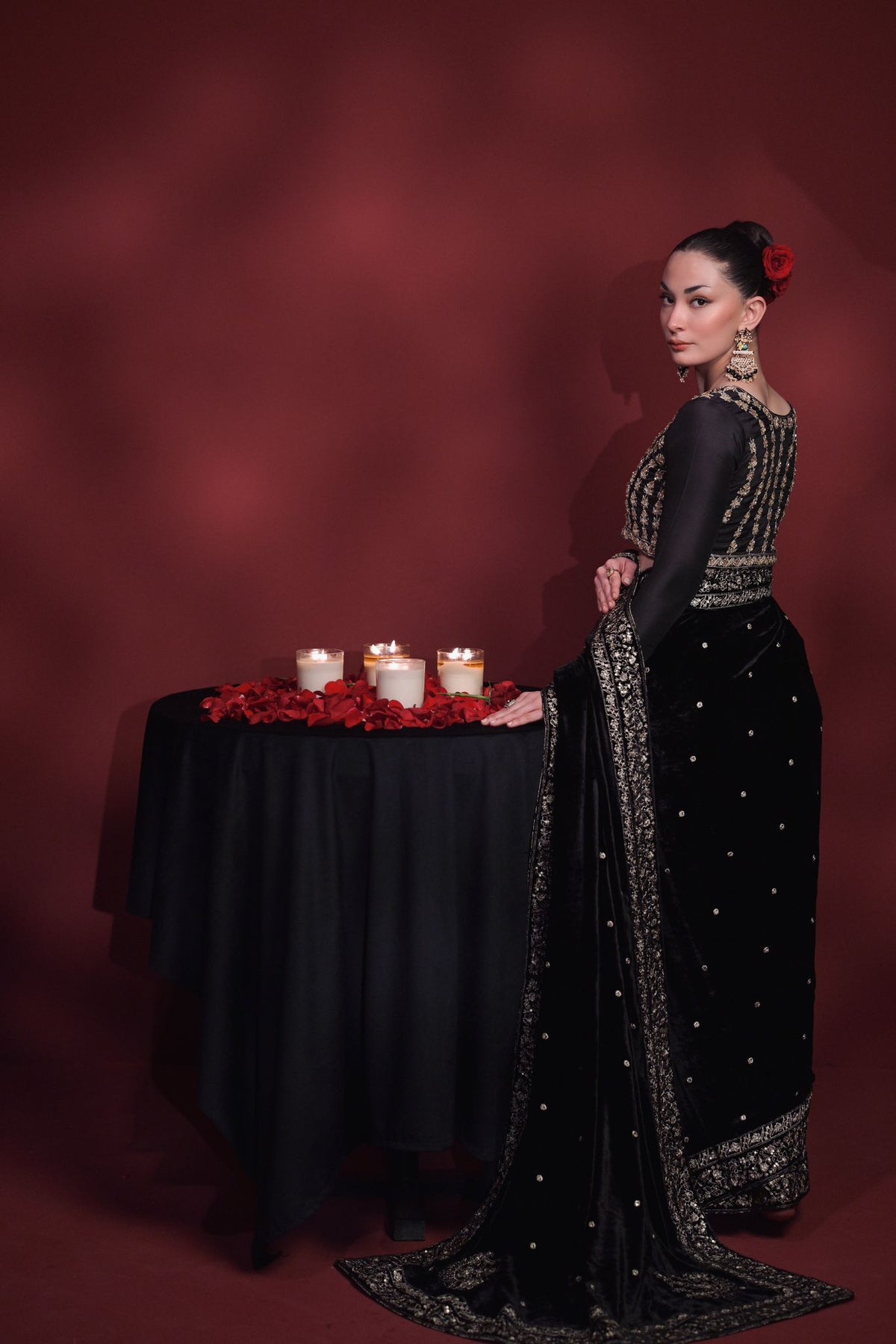 Black velvet SAREE