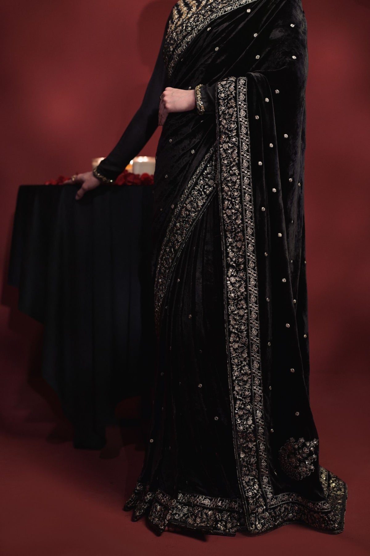 Black velvet SAREE