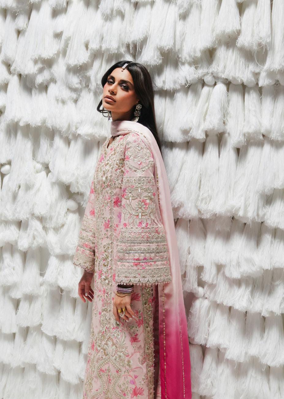 Azva Velvet Kurta Set with Embroidery & Ombre Dupatta | Festive Pret 2026 by Saad Bin Shahzad