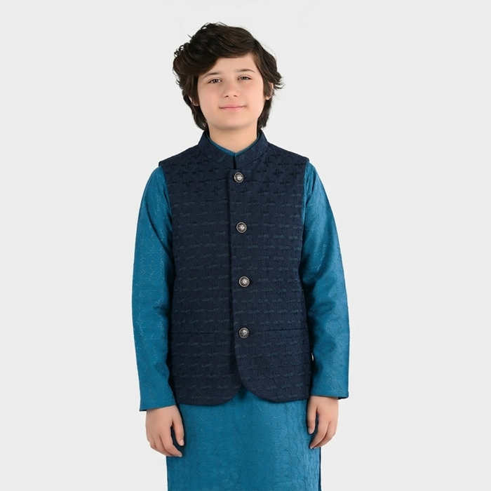 Boys Poly Viscose Waistcoat - Royal Blue