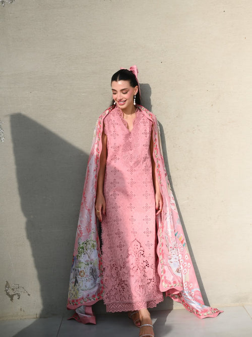 BABY BLUSH PINK LUXURY EMBROIDERED LAWN SET (NEL-26612) LUXURY LAWN x EID 2026