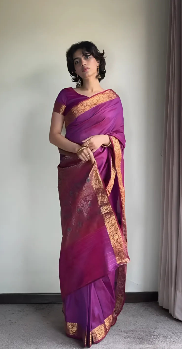 Noor e Jehan Banarsi Silk: Amethyst