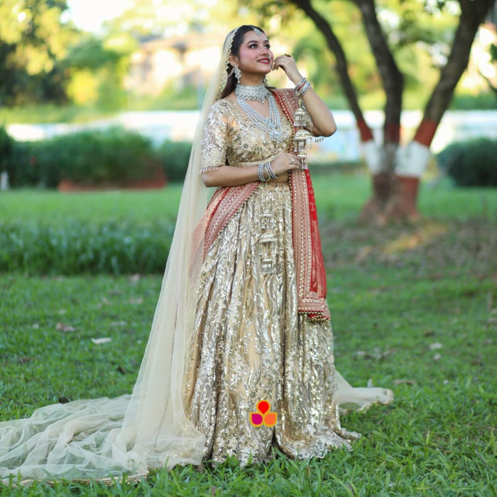 Bridal Veil Majestic Gold Net Veil