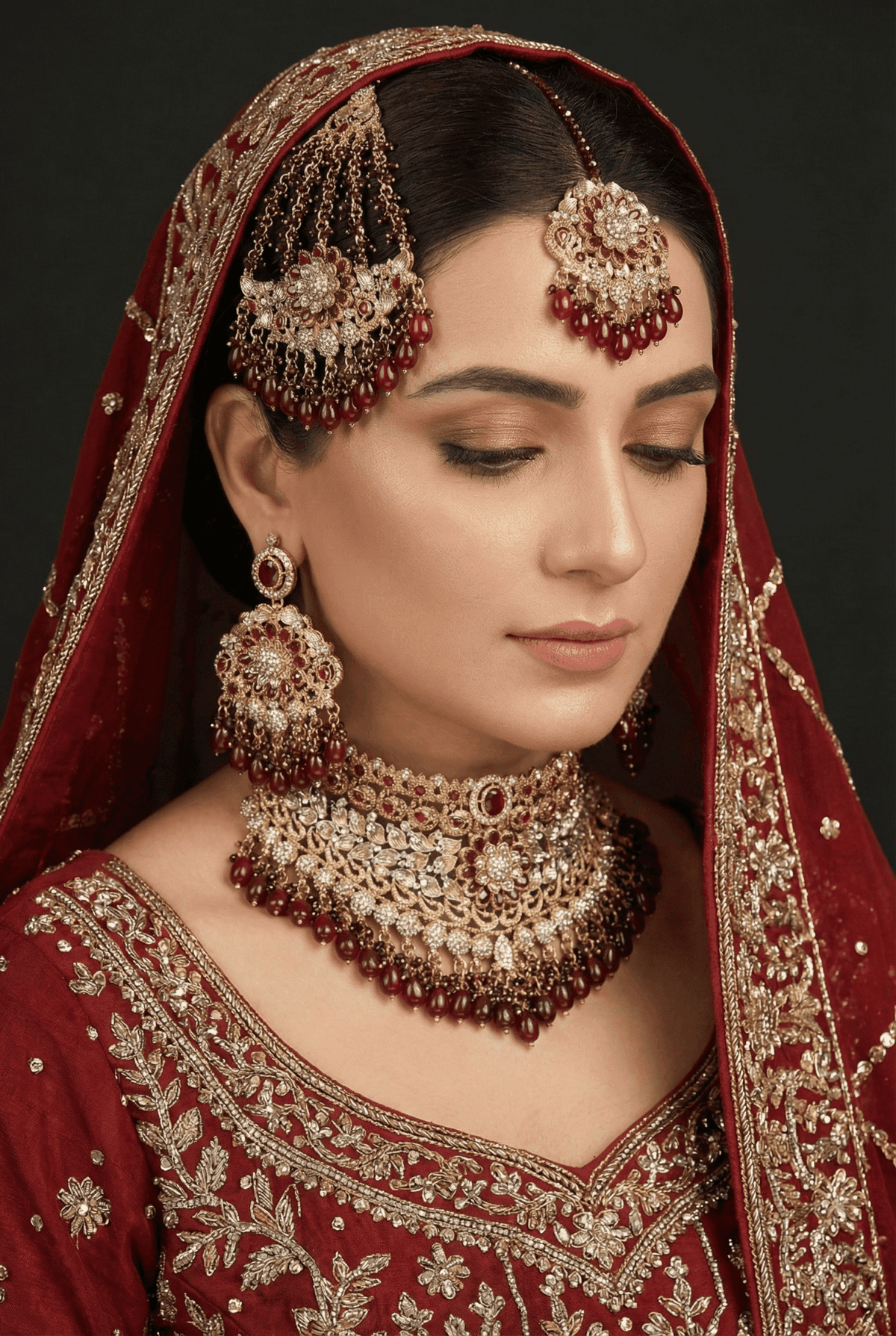 Antique Tone Grace Bridal Jewellery Set